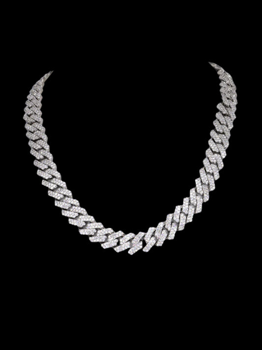 2 Row Cuban VVS Moissanite Diamond 12MM 22Inch