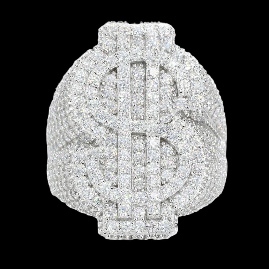 Dollar Sign VVS Moissanite Diamond Ring
