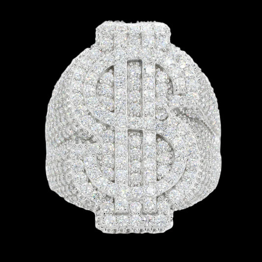 Dollar Sign VVS Moissanite Diamond Ring
